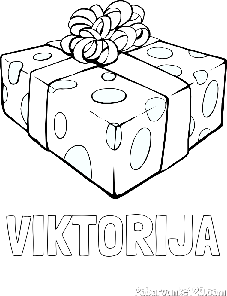 Pobarvanka imena VIKTORIJA in božično darilo