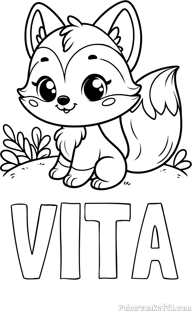 Pobarvanka imena VITA in pobarvanka lisičke