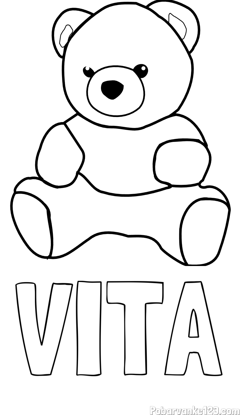 Pobarvanka imena VITA in pobarvanka medvedka
