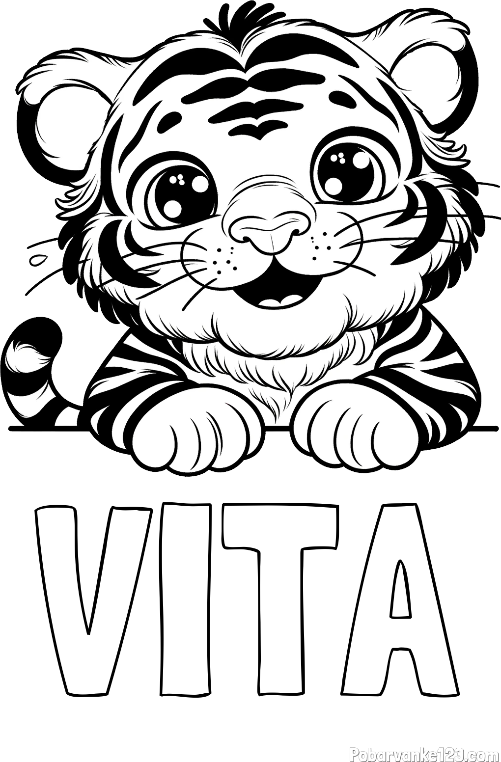 Pobarvanka imena VITA in pobarvanka tigrček