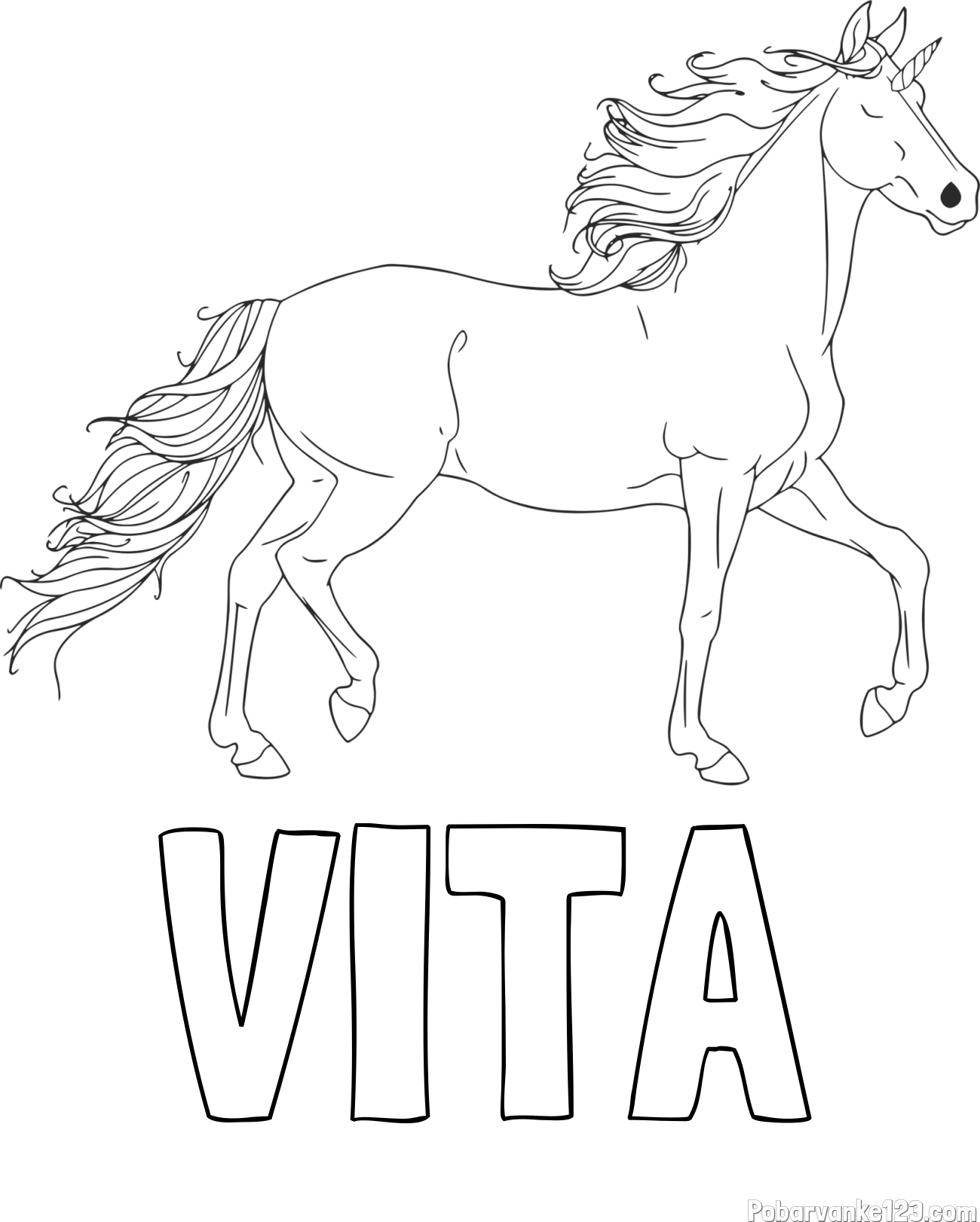 Pobarvanka imena VITA in samorog