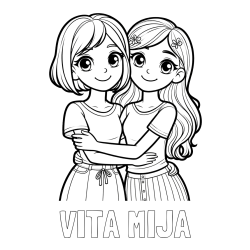 Online izdelana pobarvanka - Pobarvanka imena VITA MIJA in pobarvanka ljubkih prijateljic