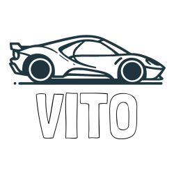 Pobarvanka imena VITO in dirkalnega avtomobila