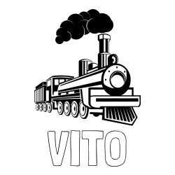 Pobarvanka imena VITO in pobarvanka velike lokomotive