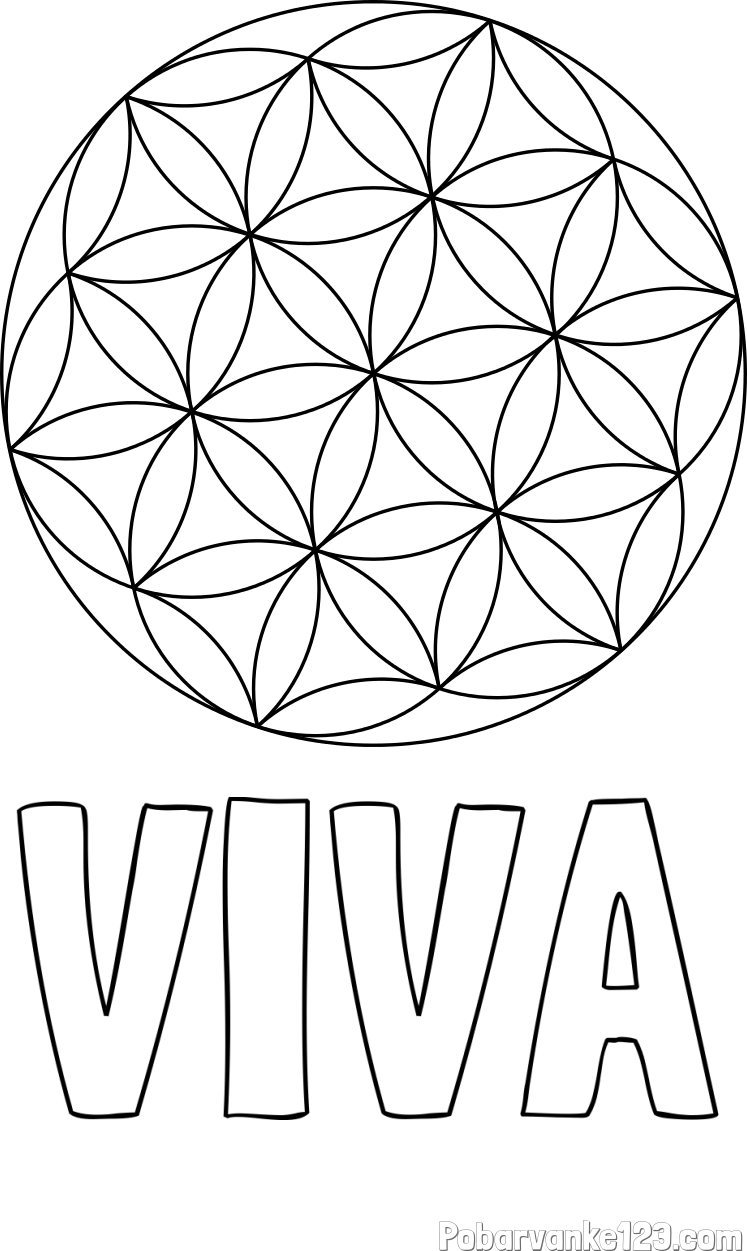 Pobarvanka imena VIVA in mandale 2
