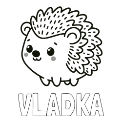 Online izdelana pobarvanka - Pobarvanka imena VLADKA in pobarvanka ljubkega ježka