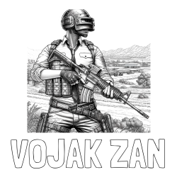 Online izdelana pobarvanka - Pobarvanka imena VOJAK ŽAN in PUBG pobarvanka za starejše