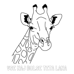 Online izdelana pobarvanka - Pobarvanka imena VSE NAJ BOLŠE TETA LANA in lepa pobarvanka žirafje glave