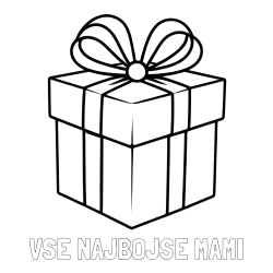 Online izdelana pobarvanka - Pobarvanka imena VSE NAJBOJŠE MAMI in pobarvanka preprostega darila