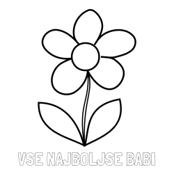 Online izdelana pobarvanka - Pobarvanka imena VSE NAJBOLJŠE BABI in otroška pobarvanka rože