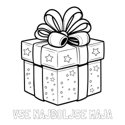 Online izdelana pobarvanka - Pobarvanka imena VSE NAJBOLJŠE MAJA in pobarvanka božičnega darila