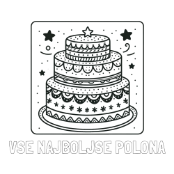 Online izdelana pobarvanka - Pobarvanka imena VSE NAJBOLJŠE POLONA in pobarvanka slastne torte