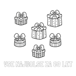 Online izdelana pobarvanka - Pobarvanka imena VSE NAJBOLŠE ZA 60 LET in pobarvanka božičnih daril