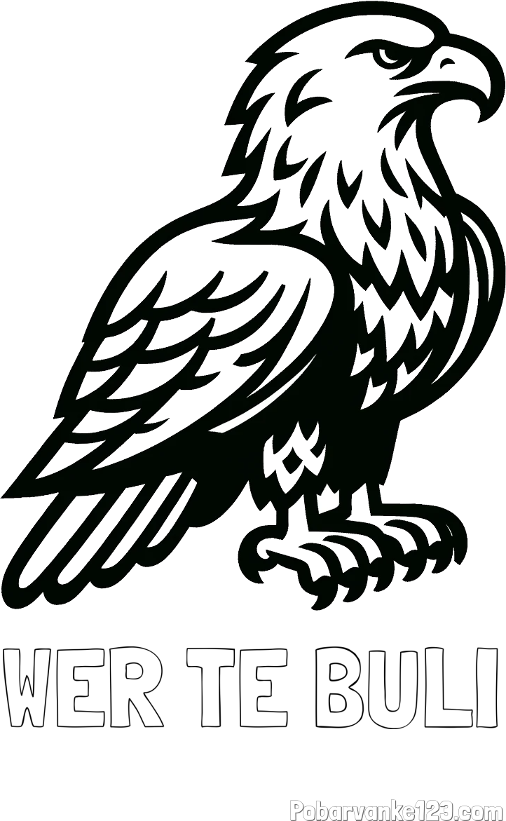 Pobarvanka imena WER TE BULI in pobarvanka  majhnega orla