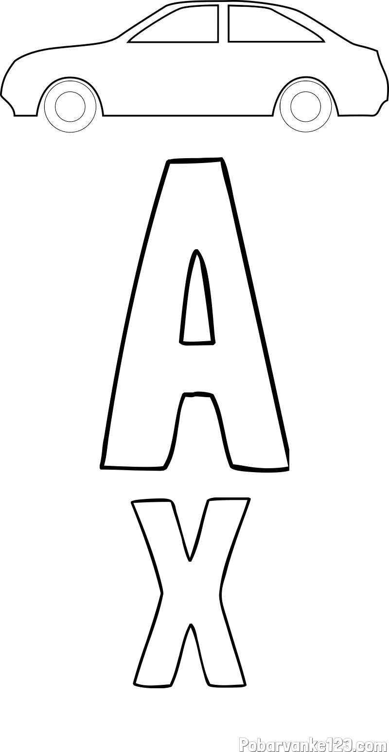 Pobarvanka imena X in pobarvanka črke A