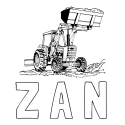 Online izdelana pobarvanka - Pobarvanka imena Ž A N in pobarvanka traktorja