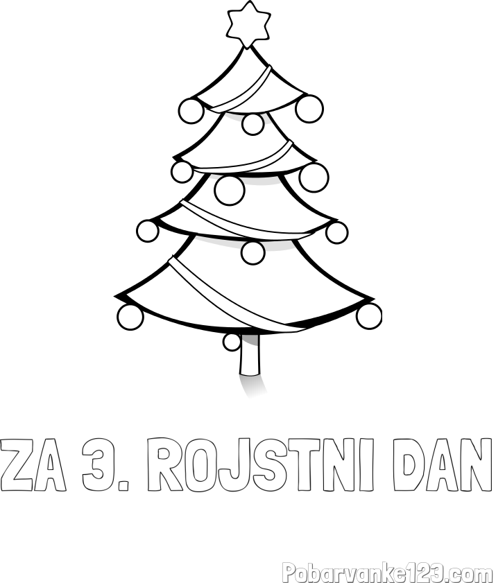 Pobarvanka imena ZA 3. ROJSTNI DAN in božična smreka
