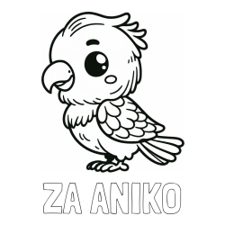 Online izdelana pobarvanka - Pobarvanka imena ZA ANIKO in pobarvanka ljubkega papagaja