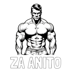 Online izdelana pobarvanka - Pobarvanka imena ZA ANITO in pobarvanka bodybuilder-ja