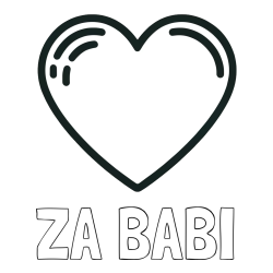 Online izdelana pobarvanka - Pobarvanka imena ZA BABI in pobarvanka lepega srčka