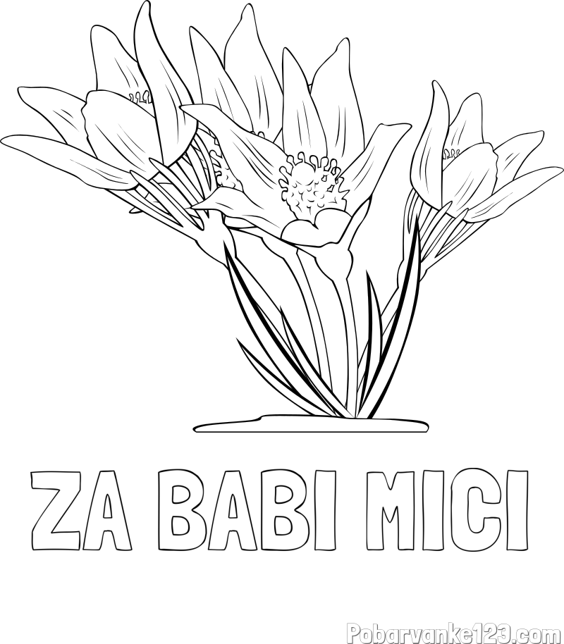 Pobarvanka imena ZA BABI MICI in pobarvanka lepe rože