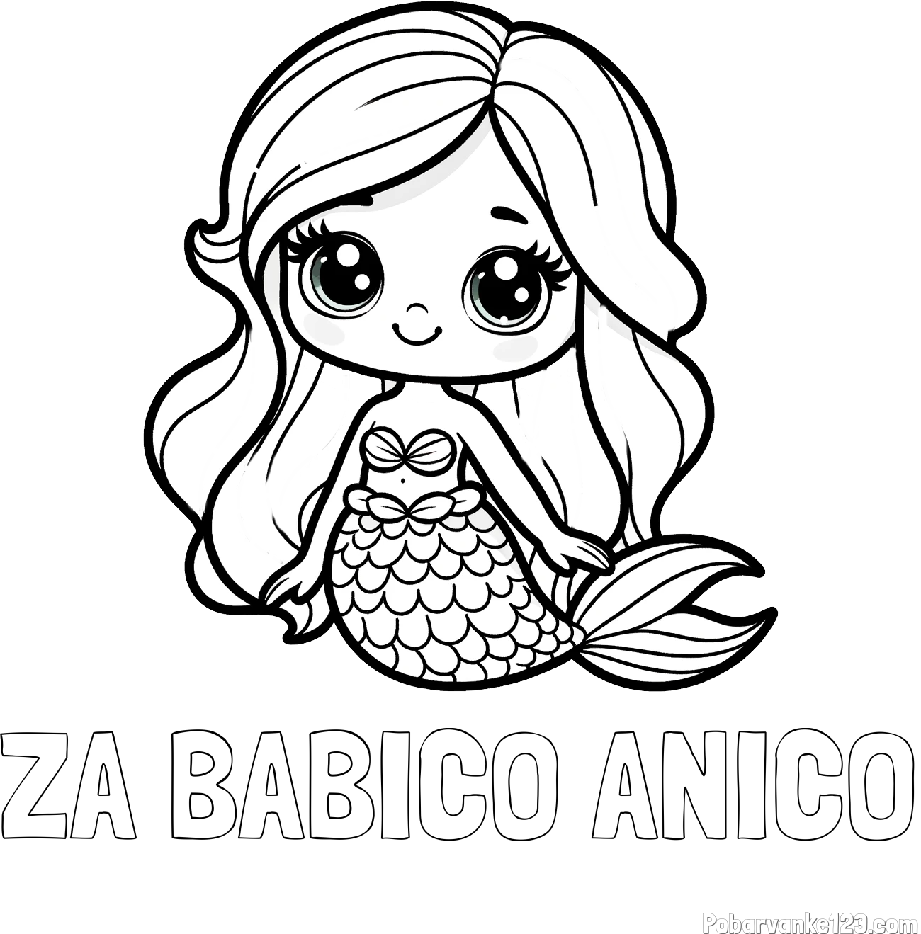 Pobarvanka imena ZA BABICO ANICO in pobarvanka prikupne morske deklice