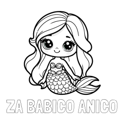 Online izdelana pobarvanka - Pobarvanka imena ZA BABICO ANICO in pobarvanka prikupne morske deklice