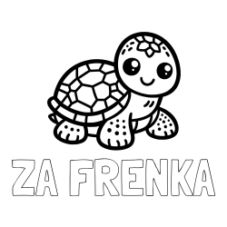 Online izdelana pobarvanka - Pobarvanka imena ZA FRENKA in otroška pobarvanka želve