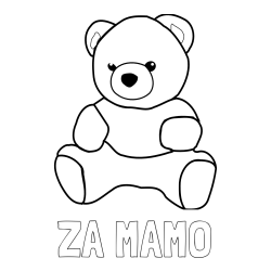 Online izdelana pobarvanka - Pobarvanka imena ZA MAMO in pobarvanka medvedka