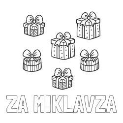 Online izdelana pobarvanka - Pobarvanka imena ZA MIKLAVŽA in pobarvanka božičnih daril