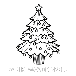 Online izdelana pobarvanka - Pobarvanka imena ZA MIKLAVŽA OD ŠPELE in pobarvanka preproste božične smreke