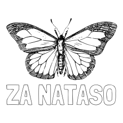 Online izdelana pobarvanka - Pobarvanka imena ZA NATAŠO in pobarvanka metulja