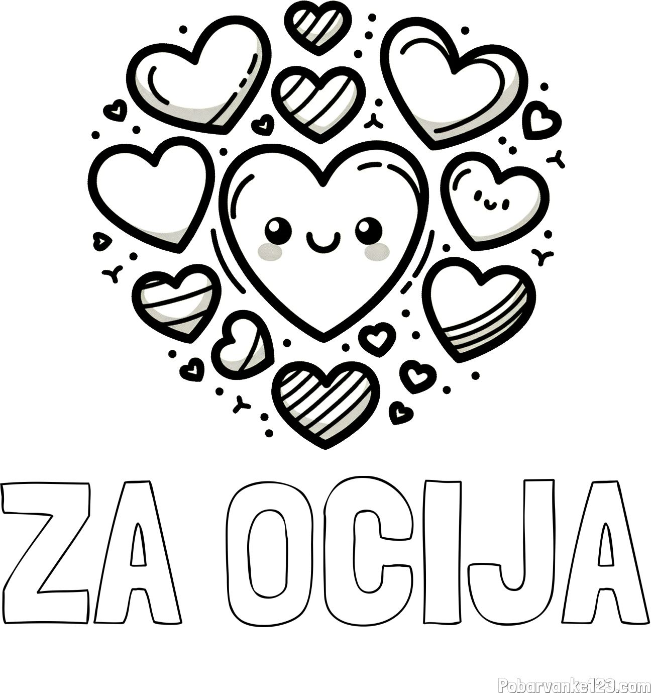 Pobarvanka imena ZA OČIJA in pobarvanka srčkov