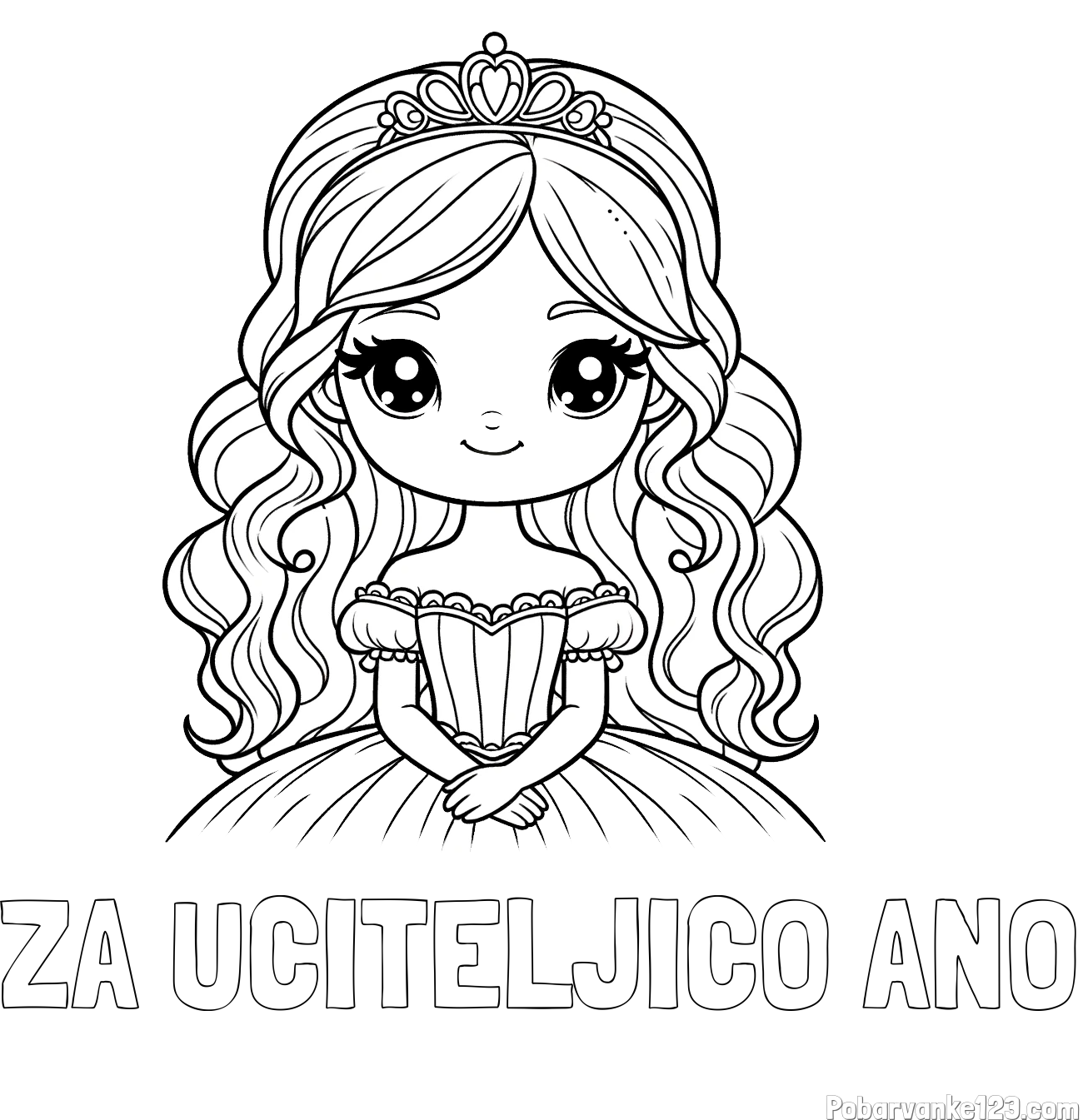 Pobarvanka imena ZA UČITELJICO ANO in pobarvanka ljubke princese