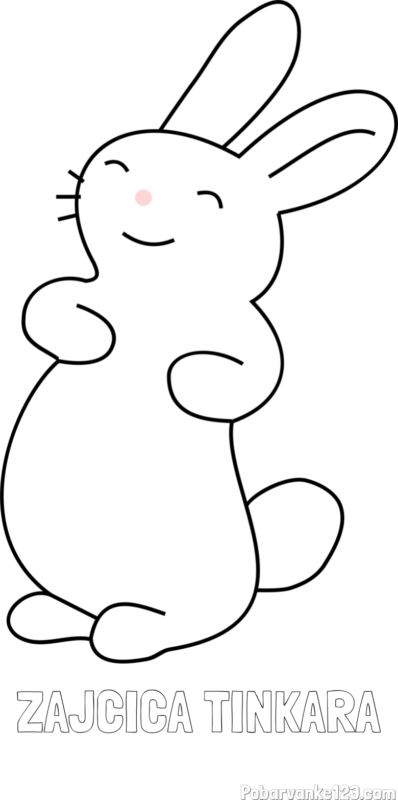 Pobarvanka imena ZAJČICA TINKARA in pobarvanka nasmejanega zajčka
