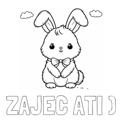 Online izdelana pobarvanka - Pobarvanka imena ZAJEC ATI ) in pobarvanka prikupnega zajčka