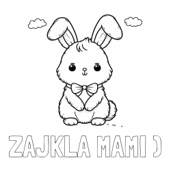 Online izdelana pobarvanka - Pobarvanka imena ZAJKLA MAMI ) in pobarvanka prikupnega zajčka