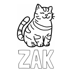 Pobarvanka imena ŽAK in pobarvanka debelušne mačke