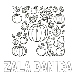 Online izdelana pobarvanka - Pobarvanka imena ZALA DANICA in pobarvanka z motivom jeseni