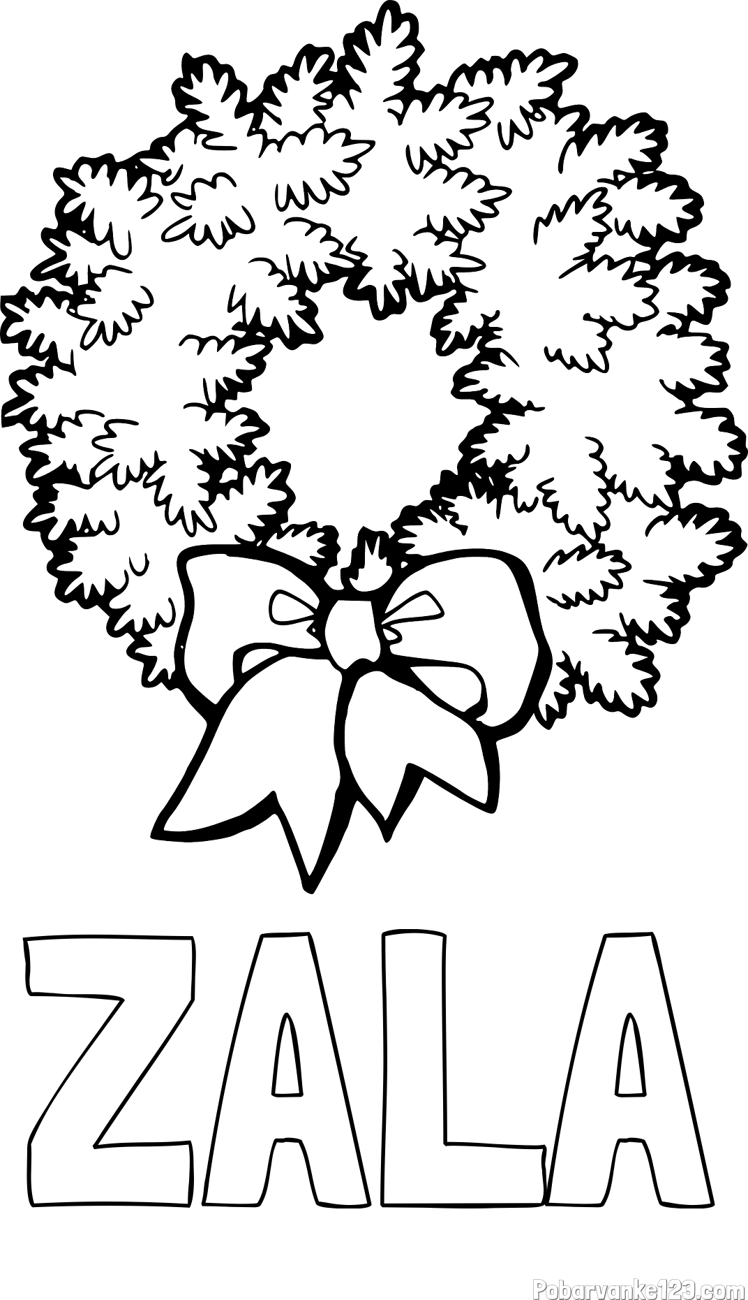 Pobarvanka imena ZALA in adventni venček