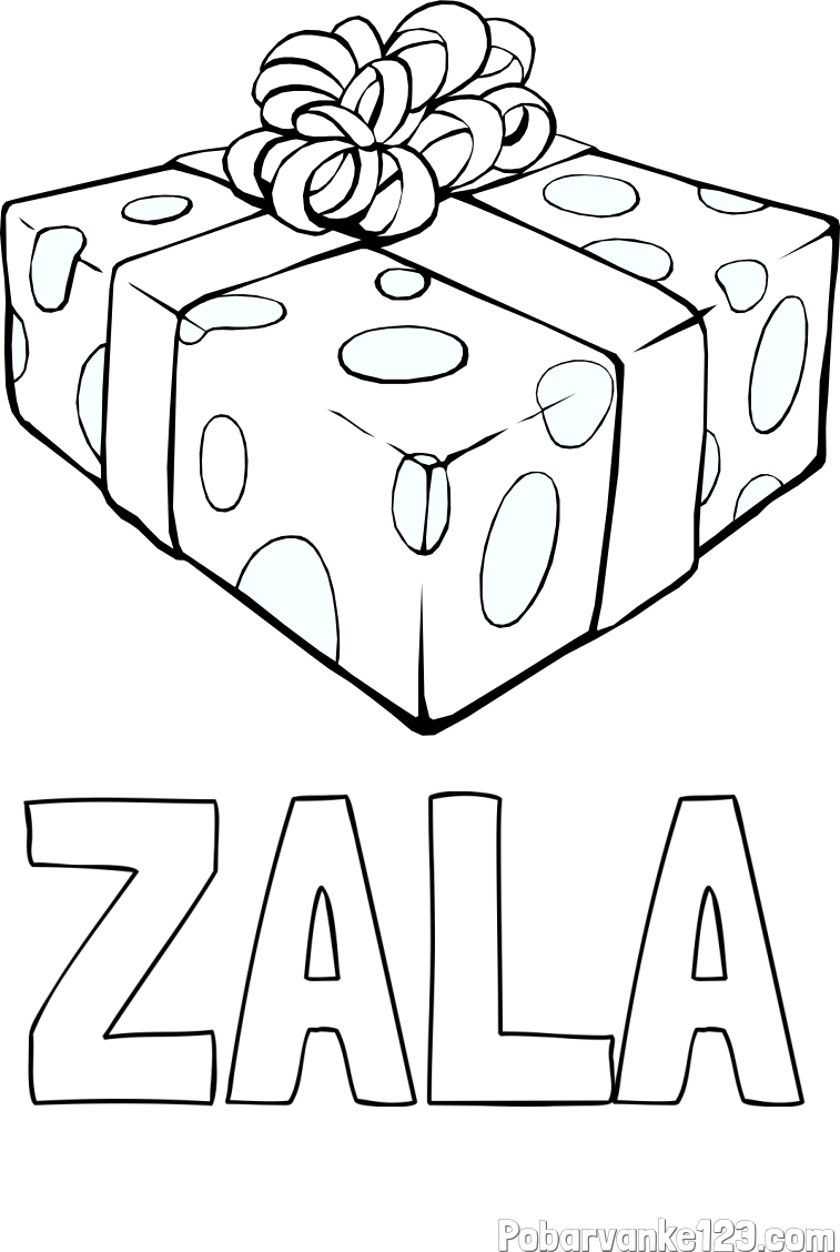Pobarvanka imena ZALA in božično darilo