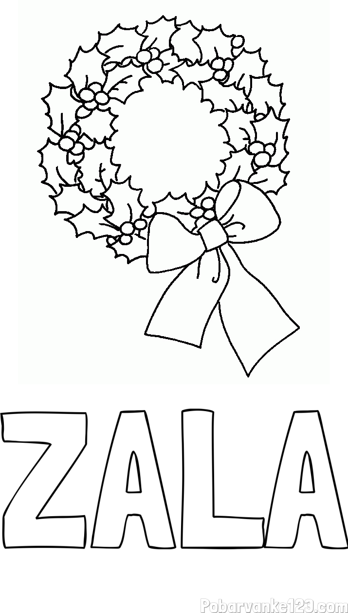 Pobarvanka imena ZALA in pobarvanka adventni venček