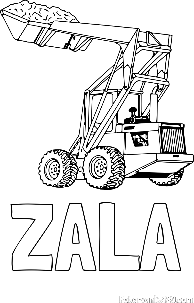 Pobarvanka imena ZALA in pobarvanka velikega traktorja