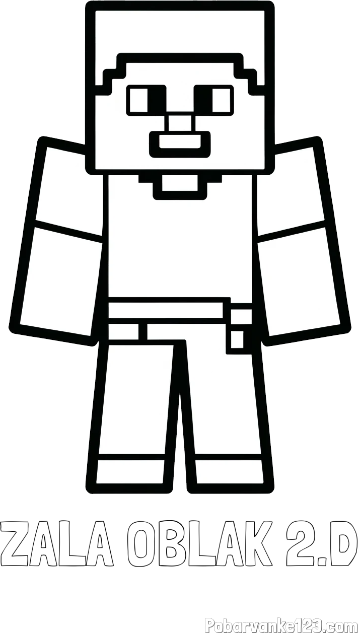 Pobarvanka imena ZALA OBLAK 2.D in pobarvanka Minecraft figurice
