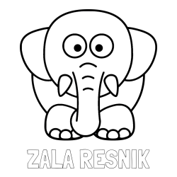 Online izdelana pobarvanka - Pobarvanka imena ZALA RESNIK in pobarvanka slona