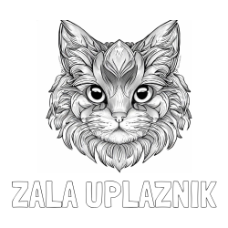 Online izdelana pobarvanka - Pobarvanka imena ZALA UPLAZNIK in pobarvanka mačke