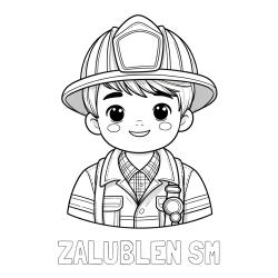 Online izdelana pobarvanka - Pobarvanka imena ZALUBLEN SM in pobarvanka mladega gasilca