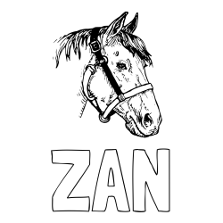 Pobarvanka imena ŽAN in konjska glava