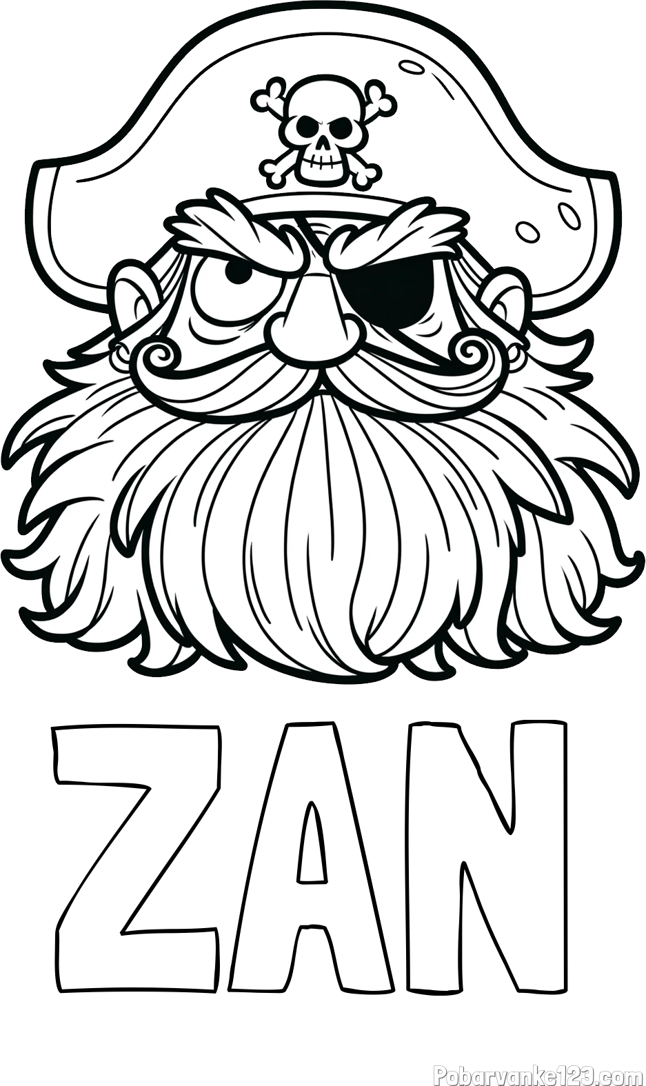 Pobarvanka imena ŽAN in pobarvanka gusarja