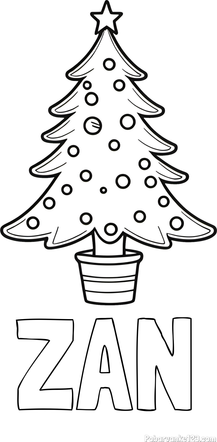 Pobarvanka imena ŽAN in pobarvanka lepe božične smrečice